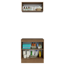 Ver imagem 5 de Conjunto Gabinete para Banheiro 80cm 3 Portas Rustic/Verde Vik Madesa 02