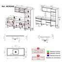 Ver imagem 4 de Armário Cozinha Modulada Completa com Pia Inclusa 251,5cm Milano Multimóveis MCR2469 Grafite