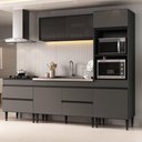 Ver imagem 1 de Armário Cozinha Modulada Completa com Pia Inclusa 251,5cm Milano Multimóveis MCR2469 Grafite
