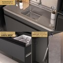 Ver imagem 3 de Armário Cozinha Modulada Completa com Pia Inclusa 251,5cm Milano Multimóveis MCR2469 Grafite