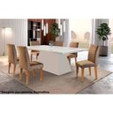 Ver imagem 4 de Mesa para Cozinha Luna + Tampo Madeirado Reto 180x90cm Off White/imbuia - Rufato