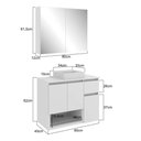 Ver imagem 5 de Conjunto Gabinete de Banheiro 80cm Aurora com Espelheira e Cuba Branca Mdp Faema