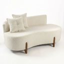 Ver imagem 3 de Conjunto 2 Poltronas + Sofá Curvo Orgânico Luna Boucle Off White - Montanaris Decor