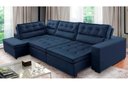 Ver imagem 1 de Sofá de Canto Retrátil e Reclinável com Molas 3,40x2,00 Esq Virginia Suede Azul Adonai Estofados