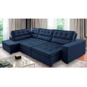 Ver imagem 1 de Sofá de Canto Retrátil e Reclinável com Molas 3,40x2,00 Esq Virginia Suede Azul Adonai Estofados