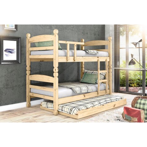 Treliche Beliche Thor com Cama Auxiliar Madeira Maciça Cor Natural