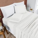 Ver imagem 2 de Jogo Cama Solteiro Cherry Bordado Inglês 3 Pçs Offwh Lilly Home Enxovais