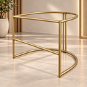 Ver imagem 3 de Puf Poltrona Lua Premium Base Metal Dourada Boucle Cinza Escuro/Grafite