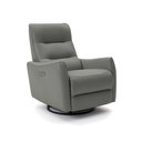 Ver imagem 7 de Poltrona do Papai Reclinável Sala de Estar Plaza Usb e Usb-c Gira Balança Couro Cinza G40 - Gran Bel