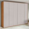 Guarda-roupa Casal Loop 6 Portas 6 Gavetas Amêndoa/off White - Móveis Lopas - 1