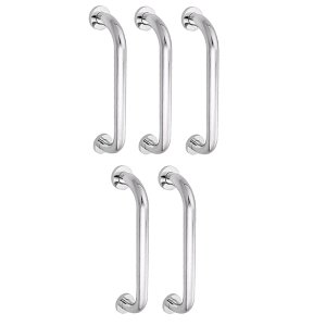 Alça de Apoio 30cm Barra Inox Kit 5 Unidades Idoso Cadeirante Deficiente Banheiro Box Acessibilidade