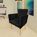 Ver imagem 2 de Poltrona Decorativa Maitê Costura Matelassê P/ Sala Recepção - Lobo Shopp:preto