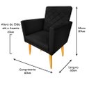 Ver imagem 3 de Poltrona Decorativa Maitê Costura Matelassê P/ Sala Recepção - Lobo Shopp:preto
