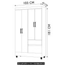 Ver imagem 5 de Guarda Roupa Solteiro 103cm 4 Portas Mayra Nature V02 - Mpozenato