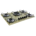 Ver imagem 2 de Fogão Cooktop Gás 5 Bocas Chama Tripla 127v/220 Amadeirado Claro Madeira Bege