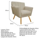 Ver imagem 4 de Kit Diva Recamier Vanessa 140cm Lado Direito e 02 Poltronas Laura Linho Cor Bege