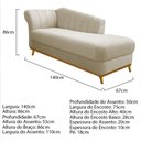 Ver imagem 5 de Kit Diva Recamier Vanessa 140cm Lado Direito e 02 Poltronas Laura Linho Cor Bege