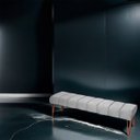 Ver imagem 2 de Recamier Estofada Casal Queen Luxo Veludo Cinza