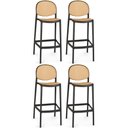 Ver imagem 1 de Kit 4 Banqueta Alta com Encosto Roma em Polipropileno - Preto