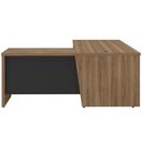 Ver imagem 7 de Mesa para Escritório em L 180x190cm 2 Portas e 3 Gavetas Unik A02 Nogal Preto - Lyam Decor