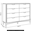 Ver imagem 4 de Cômoda Quarto 138cm 8 Gavetas Madeira Maciça Nira Tauari F07 - Mpozenato