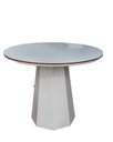 Ver imagem 1 de Mesa de Jantar Cone Oitavada 90 cm com Tampo duplo Redondo Com Vidro Off/Mel/Off **SOMENTE A MESA**
