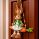 Ver imagem 4 de Casal Coelho Decorativos Sentado Balanço Cenoura Páscoa 60cm