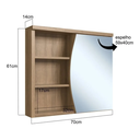 Ver imagem 2 de Conjunto Gabinete Banheiro com Cuba Espelheira 70cm 2 Portas Mel Laura - Faema