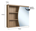 Ver imagem 2 de Conjunto Gabinete Banheiro com Cuba Espelheira 70cm 2 Portas Mel Laura - Faema