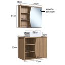 Ver mais imagens de Conjunto Gabinete Banheiro com Cuba Espelheira 70cm 2 Portas Mel Laura - Faema