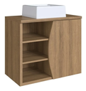Ver imagem 5 de Conjunto Gabinete Banheiro com Cuba Espelheira 70cm 2 Portas Mel Laura - Faema