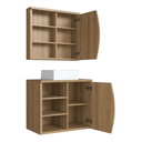 Ver imagem 4 de Conjunto Gabinete Banheiro com Cuba Espelheira 70cm 2 Portas Mel Laura - Faema