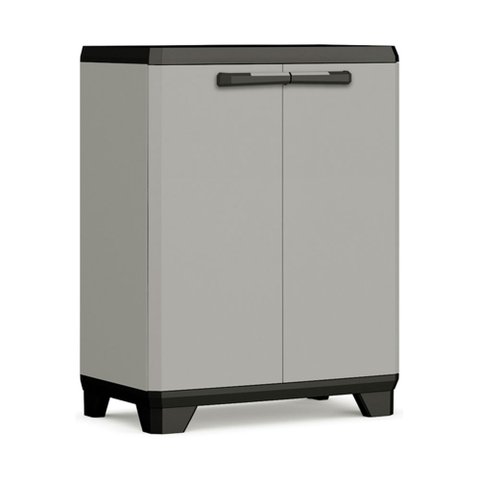 Armário Multiuso Plástico Planet Baixo Cinza Preto Keter