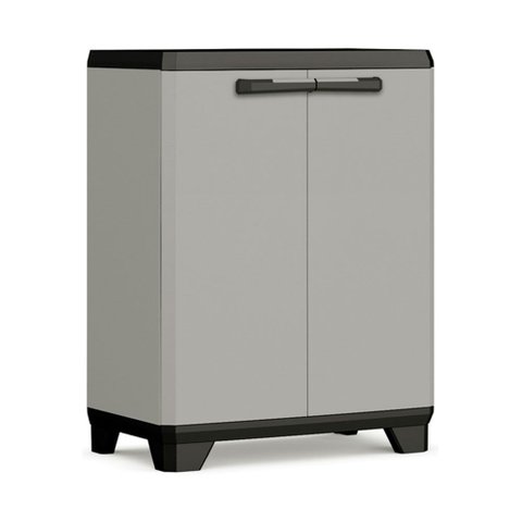 Armário Multiuso Plástico Planet Baixo Cinza Preto Keter