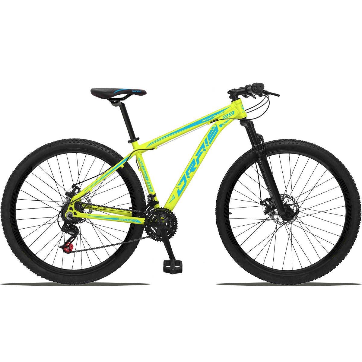 Bicicleta 29 Drais Color 24 Marchas Freio a Disco Suspensão Dianteira MTB Aluminio - Amarelo+Preto - - 1
