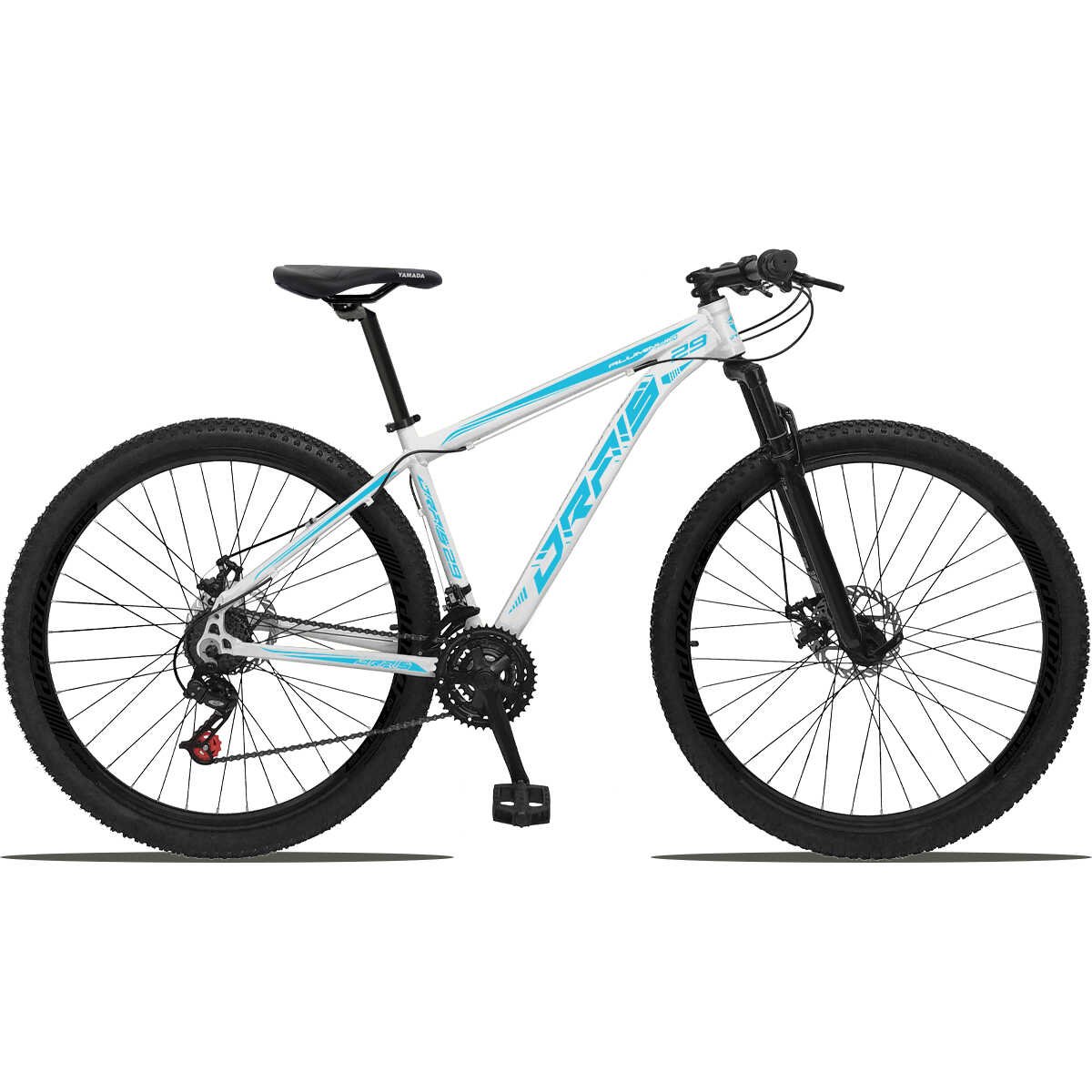 Bicicleta 29 Drais Color 24 Marchas Freio a Disco Suspensão Dianteira MTB Aluminio - Amarelo+Preto - - 4