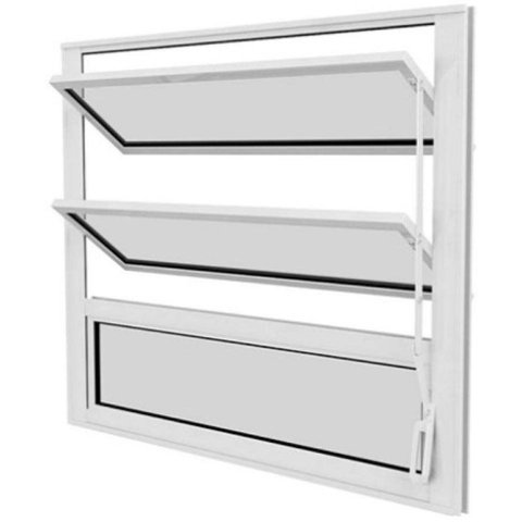Vitrô Alumínio Branco Basculante 3V Classic - 60x100