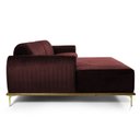 Ver imagem 5 de Sofá 3 Lugares Lisboa D07 com Chaise Esquerda 230cm Veludo Bordô - D’Rossi