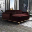 Ver imagem 2 de Sofá 3 Lugares Lisboa D07 com Chaise Esquerda 230cm Veludo Bordô - D’Rossi