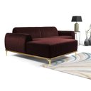 Ver imagem 3 de Sofá 3 Lugares Lisboa D07 com Chaise Esquerda 230cm Veludo Bordô - D’Rossi