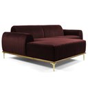 Ver imagem 4 de Sofá 3 Lugares Lisboa D07 com Chaise Esquerda 230cm Veludo Bordô - D’Rossi