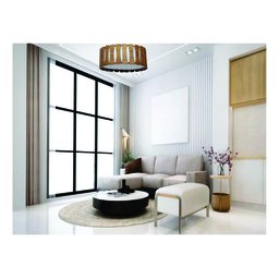 Lustre Plafon Madeira Ripado Redondo 50 Cm para Sala de Estar Sala de Jantar Cor Freijó - 3