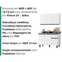 Ver imagem 5 de Armario Aereo Suecia e Balcao com Tampo 120 cm Canada Branco Rudk