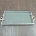 Ver imagem 2 de Bandeja Decorativa de MDF Cinza 20x40x4cm Servir Mesa Organizar Café Aparador