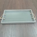 Ver imagem 3 de Bandeja Decorativa de MDF Cinza 20x40x4cm Servir Mesa Organizar Café Aparador