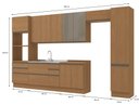 Ver imagem 2 de Armário de Cozinha Modulada Completa Reta 8 Peças 4,00m 314 Maxxi Canela Kappesberg