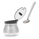 Ver imagem 3 de Conjunto 3 Unidades Porta Condimentos de Vidro 250ml - Inox