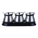 Ver imagem 1 de Conjunto 3 Unidades Porta Condimentos de Vidro 250ml - Inox
