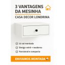 Ver imagem 6 de Mesa de Cabeceira Suspensa 40cm com Gaveta MDF 15mm Branco Puxador Retrô Já Montada