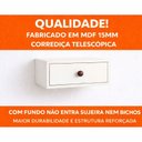 Ver imagem 4 de Mesa de Cabeceira Suspensa 40cm com Gaveta MDF 15mm Branco Puxador Retrô Já Montada